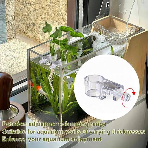 6 PCS Clear Aquarium Plant Holder, Reusable Top Hanging Fish Tank Planter, Small Transparent Plant Clips for Fish Tank Aquarium Landscaping and Decoration in Kuwait