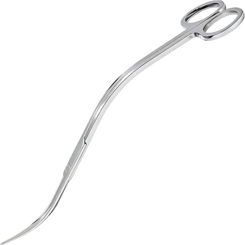 Extra Long Curved Aquarium Scissors, Stainless Steel Tools for Trimming Aquatic Plants, Professional Wave Scissors for Fish Tank, Aquarium & Terrarium, Ambidextrous Design in Kuwait