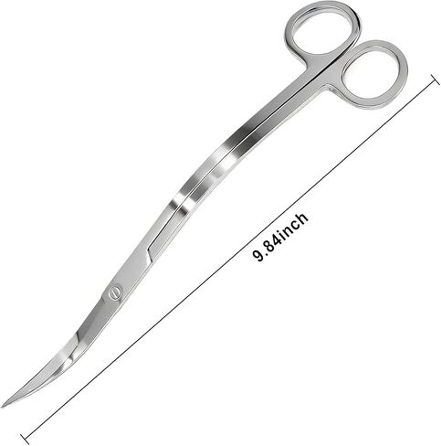 Extra Long Curved Aquarium Scissors, Stainless Steel Tools for Trimming Aquatic Plants, Professional Wave Scissors for Fish Tank, Aquarium & Terrarium, Ambidextrous Design in Kuwait