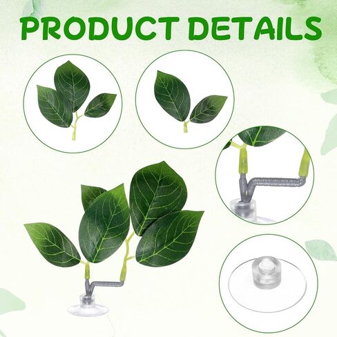 4 Pcs Fish Leaf Pad, Betta Leaf Hammock Adjustable Plastic Plants with Suction Cup Aquarium Decor Fish Tank Accessories Simulating The Natural Habitat for Betta Spawning Grounds Breeding Resting Bed in Kuwait