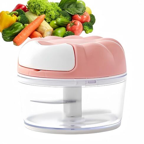 Mini Manual Food Processor Vegetable Chopper,Portable Hand Pull String Onion Chopper for Veggies, Fruits, Garlic, Nuts, Herbs, Ice cube,Cooking Gadgets & Kitchen Essentials,160ml (Blue) in Kuwait