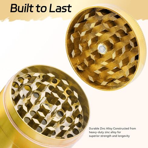 2.5 Inch Spice Grinder, Kitchen Tool Pepper Grinder, Zinc Alloy, Manual, Easy to Clean (Golden) in Kuwait