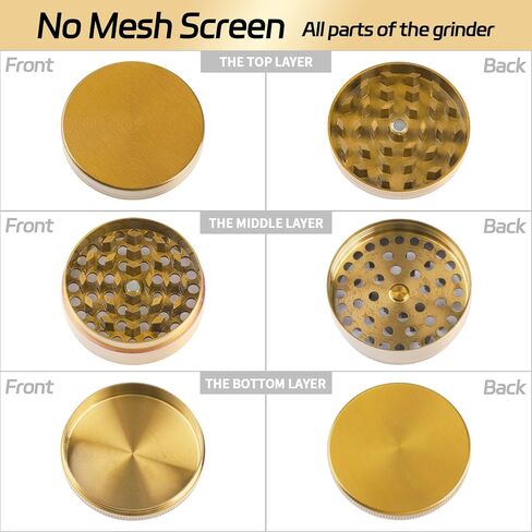2.5 Inch Spice Grinder, Kitchen Tool Pepper Grinder, Zinc Alloy, Manual, Easy to Clean (Golden) in Kuwait