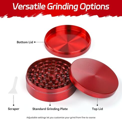 3 Inch Spice Grinder, Zinc Alloy, Manual Operation, Grinding Spices Kitchen Tool (Red) in Kuwait