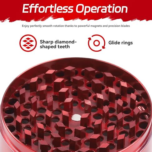 3 Inch Spice Grinder, Zinc Alloy, Manual Operation, Grinding Spices Kitchen Tool (Red) in Kuwait