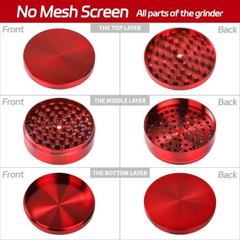 3 Inch Spice Grinder, Zinc Alloy, Manual Operation, Grinding Spices Kitchen Tool (Red) in Kuwait