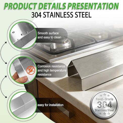 304 Stainless Steel Deep Fryer Splash Guard Connector & Joining Strip – Two-in-one Heavy Duty Fryer Accessories, Joining Strips for Deep Fryer to Prevent Spills & Debris(23"L x 1 1/2"Wx2"H) in Kuwait