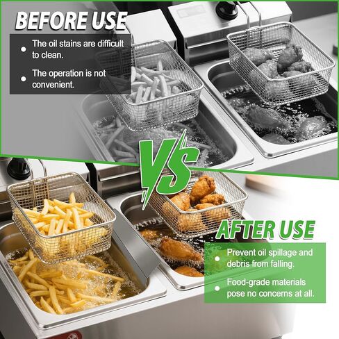 304 Stainless Steel Deep Fryer Splash Guard Connector & Joining Strip – Two-in-one Heavy Duty Fryer Accessories, Joining Strips for Deep Fryer to Prevent Spills & Debris(23"L x 1 1/2"Wx2"H) in Kuwait