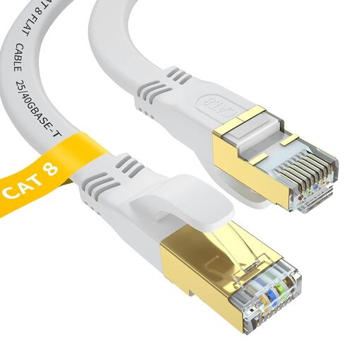 Cat 8 Ethernet Cable 6 FT, Outdoor&Indoor High Speed Heavy Duty Network LAN Internet Cable,SFTP Gold Plated RJ45 40Gbps 2000Mhz Patch Cord, for Modem/Router/Gaming,Faster Than Cat7/Cat6/Cat5-White in Kuwait