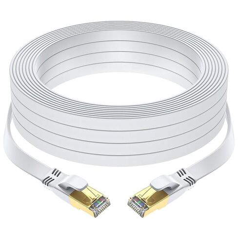 Cat 8 Ethernet Cable 100 FT, Outdoor&Indoor High Speed Heavy Duty Network LAN Internet Cable,SFTP Gold Plated RJ45 40Gbps 2000Mhz Patch Cord, for Modem/Router/Gaming,Faster Than Cat7/Cat6/Cat5 Black in Saudi Arabia