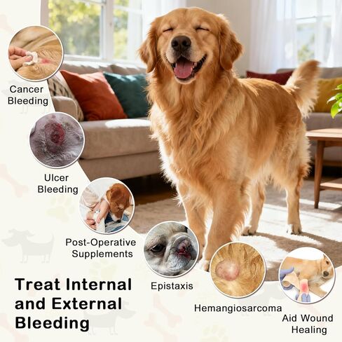 Yunnan Sanqi Capsules for Dogs, Herbal Quick Stop Bleeding, Blood Support for Hemangiosarcoma, Hemoabdomen, Cancer Bleeding, Pericardial Effusion, Ulcer-Related Bleeding, Bloody Stools - 90 Capsules in Kuwait