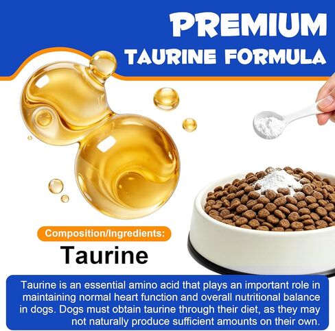 Taurine Powder for Dogs, Pure Dog Taurine Supplement for Heart Health,Vision Support & Immune Support, High-Purity Amino Acid for Homemade & Raw Diets, Easy Mix, 200g in Kuwait