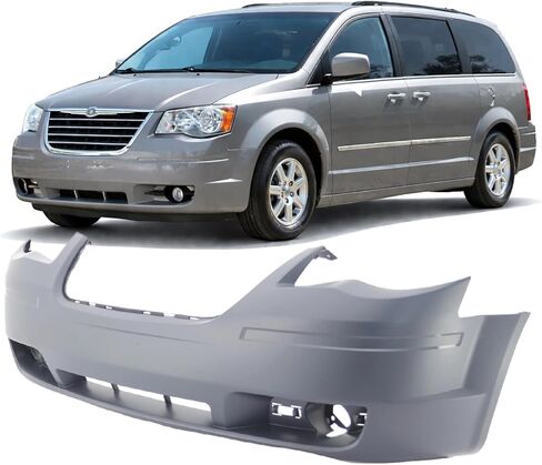 FitParts متوافق مع غطاء المصد الأمامي Chrysler Town & Country 2008-2010. معدة جديدة W/O Park Hls. CH1000927 1BG23TZZAB in Saudi Arabia