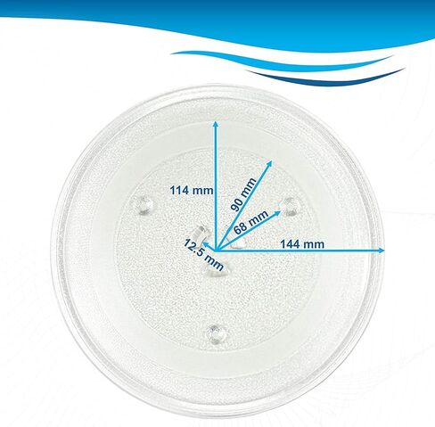 HQRP 11-1/4 inch Glass Turntable Tray Compatible with Hotpoint REM25SJ01 REM25SJ02 REM25SJ03 RVM1335BC001 RVM1335WC001 Microwave Oven Cooking Plate in Kuwait