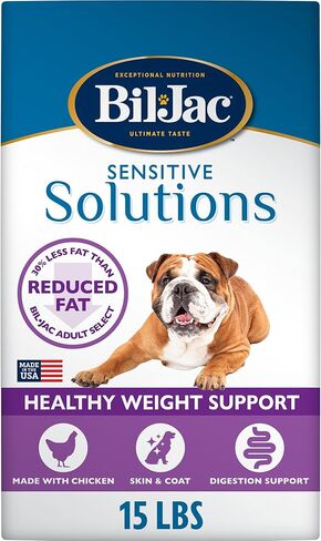 Bil-Jac Sensitive Solutions Healthy Weight Support Dry Dog Food | Fresh Chicken Recipe | 15 lb Bag in Kuwait