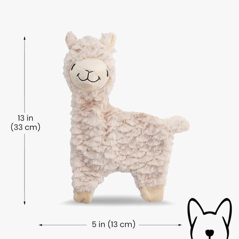 NANDOG The Signature Collection My BFF Alpaca Dog Toy in Beige - Soft Plush & Crinkle Fabric - Interactive & Cuddly Companion - Modern Design, Lightweight & Durable - Perfect for Small/Medium Dogs in Kuwait