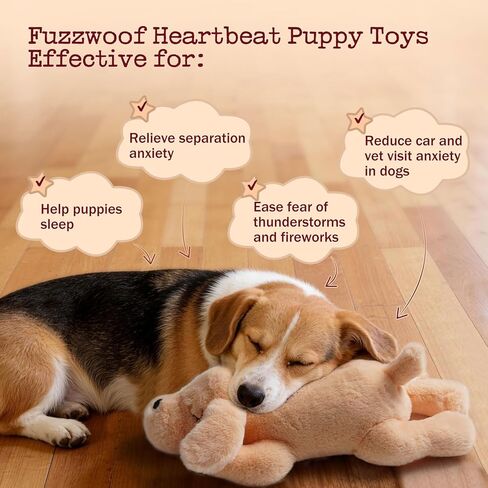 لعبة Fuzzwoof للكلاب التي يتم التحكم فيها عن بعد لنبضات القلب، 8 أصوات ومحاكاة نبضات القلب لمساعدة الجراء على النوم وتخفيف القلق، وتدريب القفص، ورفيق مهدئ قابل لإعادة الشحن in Kuwait