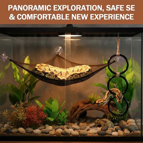 Snake Climbing Rings with 2 Hammock for Ball Python & Corn Snake, Reptile Enrichment Toys for Snake, Ball Python Tank Decor Reptiles Climbing Toy Hammocks (Black) in Kuwait