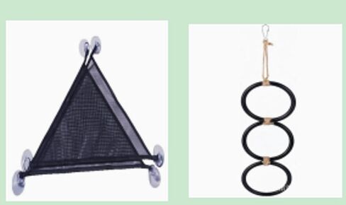 Snake Climbing Rings with 2 Hammock for Ball Python & Corn Snake, Reptile Enrichment Toys for Snake, Ball Python Tank Decor Reptiles Climbing Toy Hammocks (Black) in Kuwait