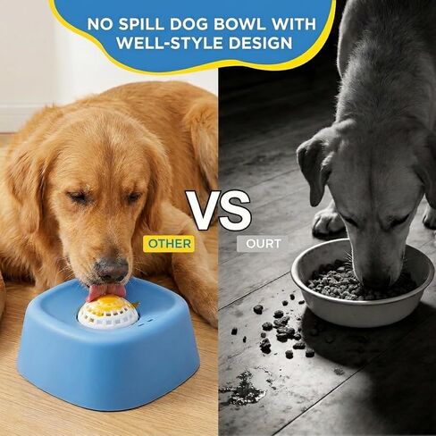 Slow Feeder Dog Bowl, Dog Lick Bowl with Rolling Ball, Anti-Slip Dog Enrichment Toy for Liquid Treats, Puppy Lick Feeder for Bone Broth Yogurt Post-op Nutrition (Blue) in Kuwait