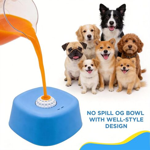 Slow Feeder Dog Bowl, Dog Lick Bowl with Rolling Ball, Anti-Slip Dog Enrichment Toy for Liquid Treats, Puppy Lick Feeder for Bone Broth Yogurt Post-op Nutrition (Blue) in Kuwait