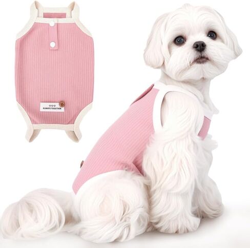 Dog Recovery Suit Dogs Onesie for Surgery Protective Post-Surgery Suit Female for Small Dogs & Puppy Pink Pink Size S in Kuwait