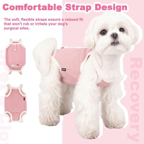 Dog Recovery Suit Dogs Onesie for Surgery Protective Post-Surgery Suit Female for Small Dogs & Puppy Pink Pink Size S in Kuwait