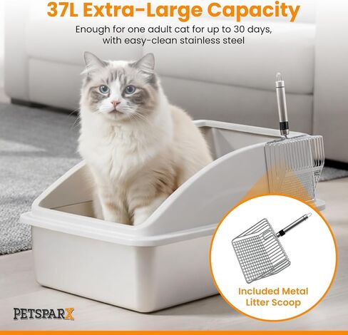 Stainless Steel Litter Box XL with Lid – Enclosed Cat Litter Box for Large Cats, High Sided Leak Proof Metal Litter Box, Easy Clean Non Stick Odor Control in Kuwait