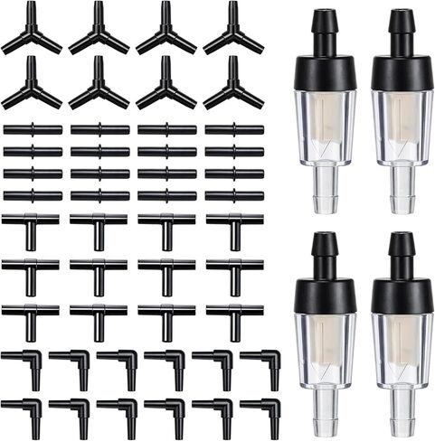 Skrfren 40 Piece Aquarium Airline Tubing Connectors I T L Y, 4pcs Aquarium Air Pump Check Valve Anti Shedding Fish Tank Tube Adapters Splitter Accessories for 3/16 Inch Airline Tubing (Black) in Kuwait