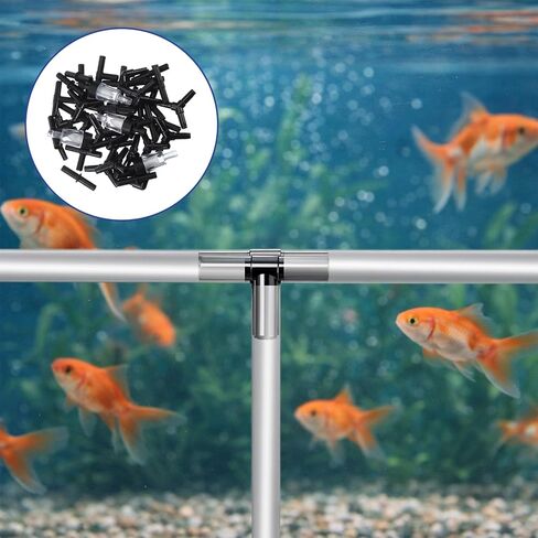 Skrfren 40 Piece Aquarium Airline Tubing Connectors I T L Y, 4pcs Aquarium Air Pump Check Valve Anti Shedding Fish Tank Tube Adapters Splitter Accessories for 3/16 Inch Airline Tubing (Black) in Kuwait