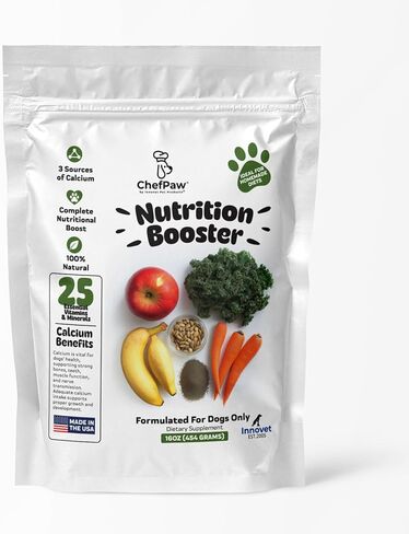 ChefPaw Nutrition Booster for Dogs – Multivitamin Powder with 25+ Essential Nutrients & Calcium – All-Natural Dog Supplement for Homemade & Fresh Food Diets – Supports Bones, Immunity & Overall Health in Kuwait