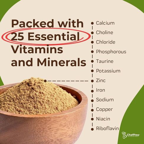 ChefPaw Nutrition Booster for Dogs – Multivitamin Powder with 25+ Essential Nutrients & Calcium – All-Natural Dog Supplement for Homemade & Fresh Food Diets – Supports Bones, Immunity & Overall Health in Kuwait