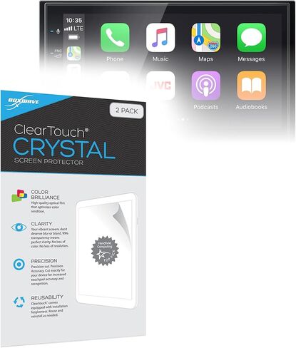 واقي شاشة BoxWave متوافق مع JVC KW-M56BT (واقي شاشة من BoxWave) - ClearTouch Crystal (عبوتان)، غلاف فيلم عالي الدقة - يحمي من الخدوش in Saudi Arabia