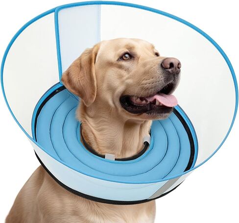 Raised Dog Cone Collar Alternative After Surgery, Soft Dog Cone for Small Medium Large Breeds to Stop Licking, Pet Neck Donut Collar After Surgery in Kuwait