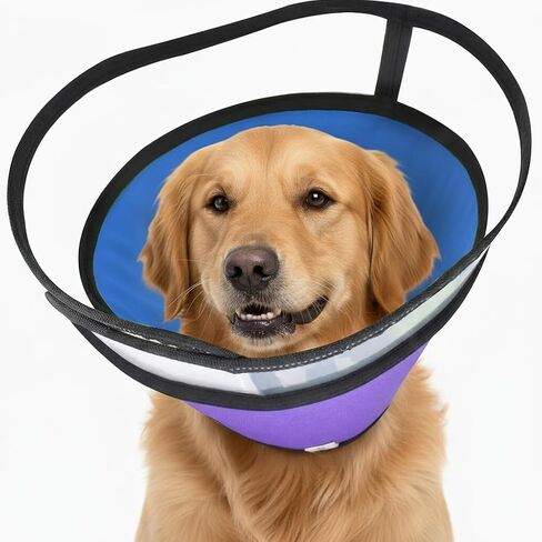 Dog Cone Collar for Medium Large Dogs - Soft Padded Transparent Recovery Collar - Breathable Anti-Lick for Surgery & Spay - Fits German Shepherd, Lab, Golden Retriever (XL - Neck Girth:18" - 23.5") in Kuwait