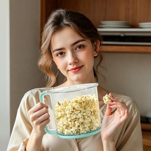 ماكينة صنع الفشار الهوائية، ماكينة صنع الفشار الخالية من الزيوت مع وعاء تقديم مدمج، ماكينة صنع الفشار بالهواء الساخن لليالي مشاهدة الأفلام العائلية والوجبات الخفيفة الصحية، سعة 8 أكواب، أزرق in Kuwait