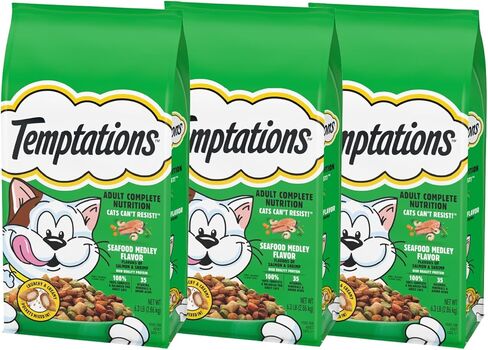 Temptations Seafood Medley Flavor Adult Dry Cat Food, 6.3 lb. Bag (Pack of 3) in Kuwait