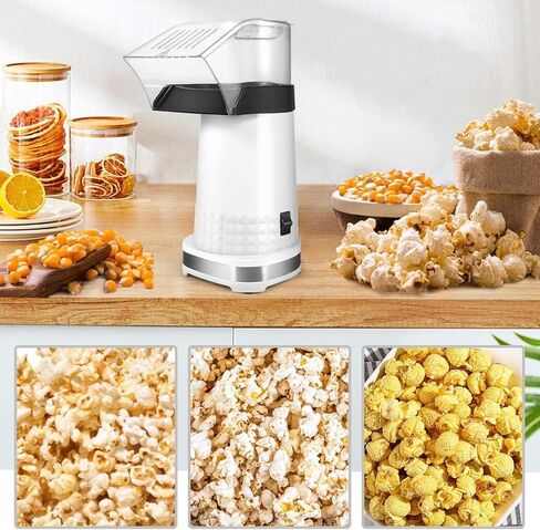 Hot Air Popper Popcorn 1200W Electric Hot Air Popcorn Maker for Family Movie Nights Home Popcorn Machine, White in Kuwait