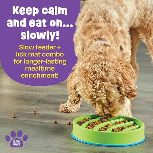 Brightkins Circle Slow Feeder and Lick Mat, Outdoor Puzzle Board, Interactive Dog Toys, Dog Birthday, Enrichment Bowls, Puppy Teething and Chewing, Stimulating Automatic Feeder in Saudi Arabia