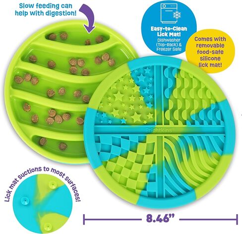 Brightkins Circle Slow Feeder and Lick Mat, Outdoor Puzzle Board, Interactive Dog Toys, Dog Birthday, Enrichment Bowls, Puppy Teething and Chewing, Stimulating Automatic Feeder in Saudi Arabia
