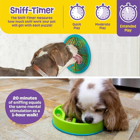 Brightkins Circle Slow Feeder and Lick Mat, Outdoor Puzzle Board, Interactive Dog Toys, Dog Birthday, Enrichment Bowls, Puppy Teething and Chewing, Stimulating Automatic Feeder in Saudi Arabia