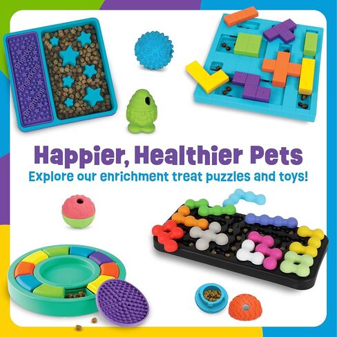 Brightkins Circle Slow Feeder and Lick Mat, Outdoor Puzzle Board, Interactive Dog Toys, Dog Birthday, Enrichment Bowls, Puppy Teething and Chewing, Stimulating Automatic Feeder in Saudi Arabia