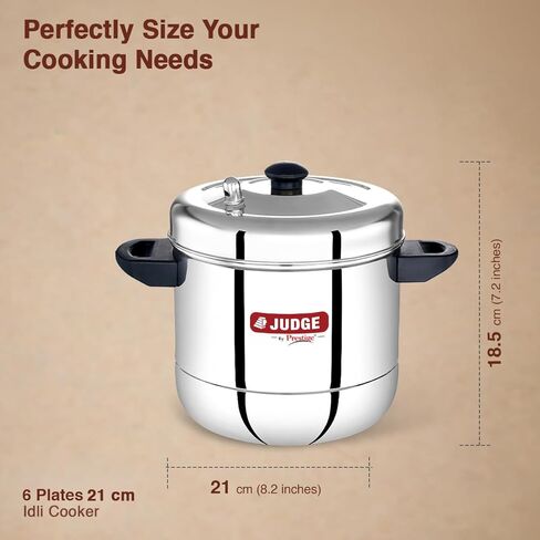 Judge by Prestige Stainless Steel Idli Cooker with 6 Plates,1.5 Liters in Kuwait