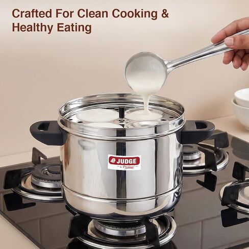 Judge by Prestige Stainless Steel Idli Cooker with 6 Plates,1.5 Liters in Kuwait