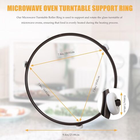 Upgraded Universal 9.5 Inch Turntable Roller Ring for LG Microwaves - Replacement Part, Fits Models MVH1615WW, LMV1630BB, MV1645AGTL, MV1646EGY(2 Pack) in Kuwait