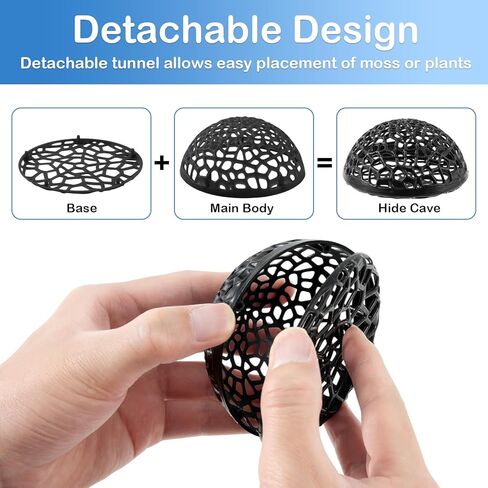 2 Pack Aquarium Shrimp Hide Cave, Porous Shrimp Hideout Shelter for Breeding & Molting, Detachable Tunnel Ornament for Fish Tank, Shrimp & Small Fish (Black) in Kuwait