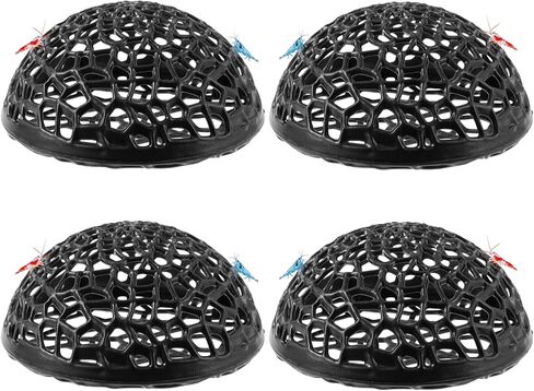 2 Pack Aquarium Shrimp Hide Cave, Porous Shrimp Hideout Shelter for Breeding & Molting, Detachable Tunnel Ornament for Fish Tank, Shrimp & Small Fish (Black) in Kuwait