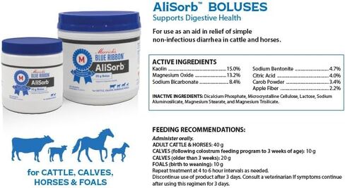Vet's Plus Anti-Diarrheal Bolus for Calves & Foals 50 Count Jar in Kuwait
