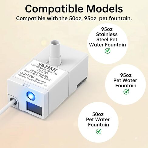 مضخة نافورة مياه للقطط بسعة 50 أونصة، ونافورة 95 أونصة، فائقة الهدوء، وكابل USB، وإضاءة LED، و6 عبوات من فلاتر نافورة الحيوانات الأليفة in Kuwait