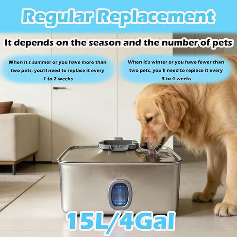 12 مجموعة من فلاتر نافورة المياه للكلاب متوافقة مع SIBAYS 4Gal/15L، لنافورة Kastty 4Gal/15L المصنوعة من الفولاذ المقاوم للصدأ in Kuwait